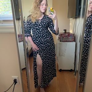 Floral maxi dress with slit